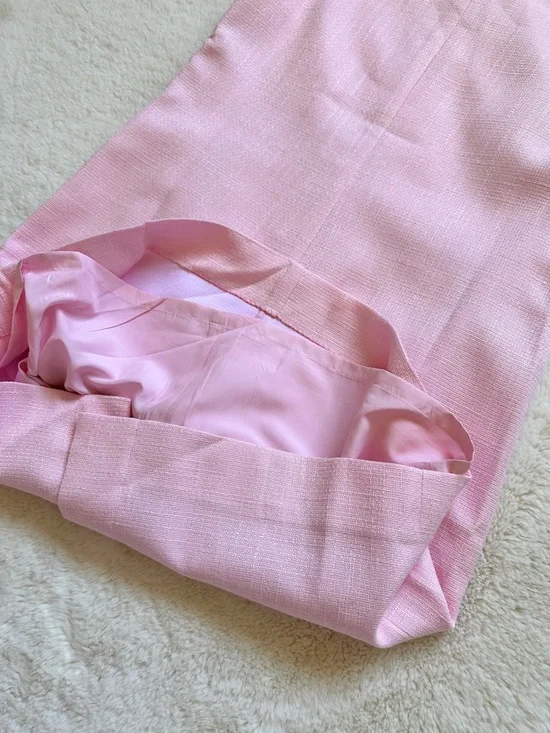 J. Crew Light Pink Sleeveless Shift Dress with Gold Button Size 6 - Picture 9 of 11